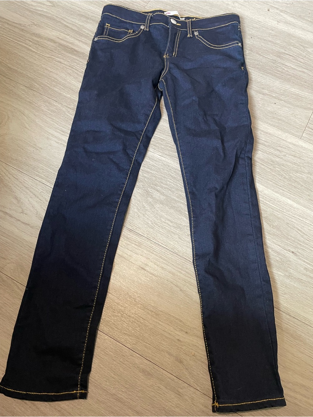 Levi's Kids Dark Blue Straight-Leg Jeans with Contrast Stitching